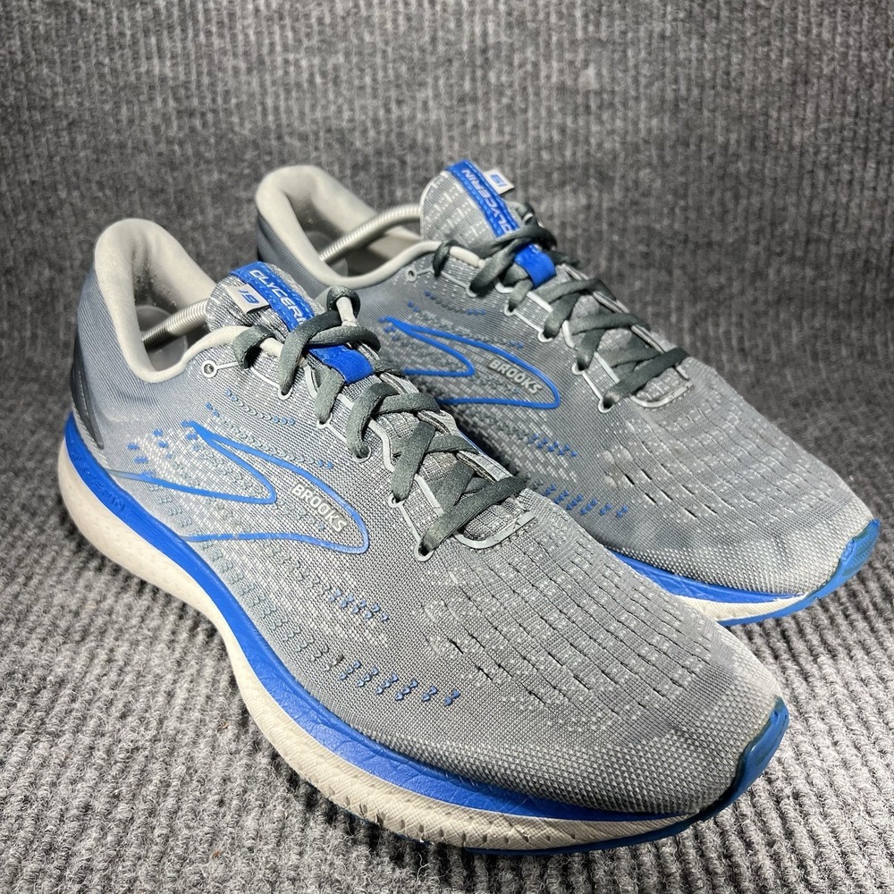 Brooks Glycerin 19 Men's Size 13 Quarry Grey Zap Blue Running Shoes 1103561D095 - Picture 2 of 16